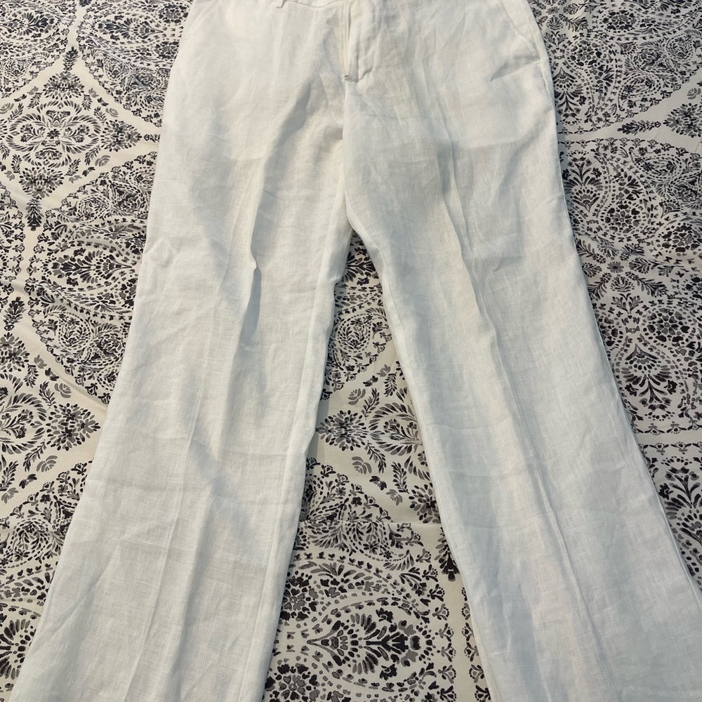 Tasso Elba White Linen Pants (fast shipping)